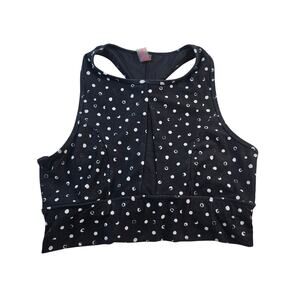 BETSEY JOHNSON POLKA DOT SPORTS BRA M breathable full support coverage active